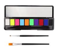 Ensemble de Peinture pour le Corps et le Visage, Palette Lumineuse D'art Corporel, 10 Couleurs, Grand Récipient Profond, Kit de Peinture Corporelle DIY Hautement pigmenté et (01)