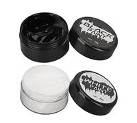 Ensemble de Peinture pour le Visage et le Corps Noir et Blanc, Peinture Professionnelle de Maquillage de Clown avec 2 Pinceaux, Cosmétique D'Halloween pour la Fête de Cosplay