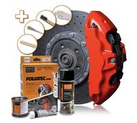 FOLIATEC Kit de peinture pour étriers de frein, résistant à la chaleur, kit complet pour 4 étriers de frein, Racing Rosso, jeu de 7 pièces