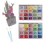 Ensemble de peintures à l'aquarelle métallisées scintillantes, 40 couleurs, ensemble de peinture à l'aquarelle changeante forestière, kit de peinture coloré, modèle de peinture aquarelle nacrée métall