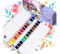 Ensemble de peintures aquarelle Paul Rubens, 24 couleurs florales vives de qualité artiste avec boîte métallique portable pour artistes, débutants, passionnés et étudiants