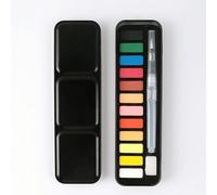 Ensemble De Peintures ? L'huile Gouache ? Pigments Solides, Couleurs Portables De Voyage, ?Tuis ? Palette, Stylo ? Brosse De Couleur ? L'eau Pour Peindre Des Ensembles Artistiques