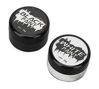 Ensemble de Peintures pour Visage Noir et Blanc, Haute Pigmentation, Idéal pour Halloween, Thématique, Effets Spéciaux, Application avec Éponge, Pinceau ou Bout des Doigts