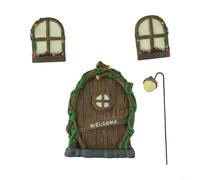 Ensemble de pendentifs lumineux en résine pour porte et fenêtre, décoration de jardin féérique à suspendre à un arbre extérieur, décorations murales lumineuses pour créer des mondes miniatures