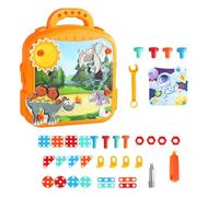 Ensemble de perceuse à mosaïque - Kit construction puzzle électrique, conception planche vis colorée, ensemble jeu pratique, activité développement la motricité fine | Jouet d'apprentissage éducatif S