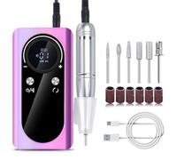 Ensemble de perceuse à ongles électrique 45000 / min, avec embouts, Machine à limer facile à utiliser, à faible bruit