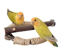 Ensemble De Perchoirs D'oiseau En Bois Naturel - Stand À Cage À Plusieurs Niveaux, Jouets D'escalade Enrichis Avec Corde Et Branches Pour Perroquets, Calocaques Et Orients Pour Perruches Et Perruches,