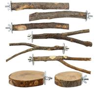 Ensemble de perchoirs pour cage à oiseaux - Jouet d'escalade pour cacatoès en bois, support pour perroquet | Ensemble d'activités pour oiseaux 8 pièces avec outil d'enrichissement de balançoire d'éche