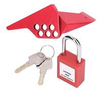 Ensemble de périphériques de verrouillage de soupape à bille rouge, kit de verrouillage de balise de lock-out de 38 mm avec verrouillage de soupape à billes à 6 trous et touches