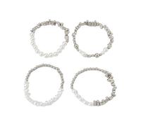 Ensemble de perles avec pendentif en forme de croix gothique avec fausses perles irrégulières Hip Hop, taille unique, Comme décrit