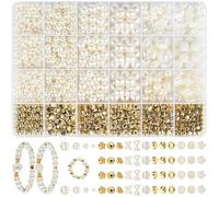 Ensemble de perles blanches pour fabriquer des bracelets, kit de bricolage de bijoux DIY pour filles et adultes, perles à enfiler pour bracelet, collier, idées cadeaux (8)