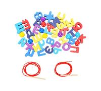 Ensemble de Perles de Laçage en Bois pour Le Développement de la motricité Fine et Le Jeu Créatif des Tout-Petits - 33 Pièces Couleurs Assorties (33 Lettres Russes)