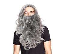 Ensemble De Perruque Et De Barbe - Barbe Réaliste | Longs Rôles De Rôle Perruques Et Barbes Pour Halloween | Long Wizard Barbe Ou Perruque Pour La Fête D'Halloween, Le Jeu De Rôle, Le Spectacle De Scè