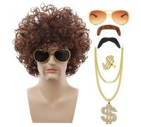 Ensemble de perruques disco des années 70 et 80, perruque disco pour homme, perruques bouclées, costumes disco des années 70, tenue disco pour homme, tenue des années 70 pour homme, ensemble complet