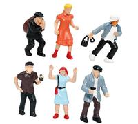 Ensemble de petites figurines miniatures criminelles réalistes en plastique, pour aménagements et collections de trains miniatures, décoration de dioramas, accessoires de modèles de scène de crime
