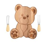 Ensemble De Petites Planches À Fromage - Plateau Encombrant Gratuit, Plateau En Bois De 20,3 Cm, Couteau À Beurre En Fer, Fourchette, Assiette À Charcuterie Portable, Mini Station De Service Pour Piqu