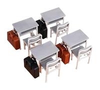 Ensemble de petites scènes scolaires interactives à l'échelle 1:12, accessoires de maisons de poupée avec chaises de bureau, sacs à dos, meubles scolaires miniatures détaillés