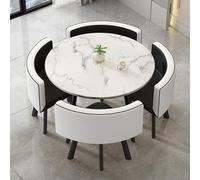 Ensemble de petites tables de salle de conférence et table de négociation de réception, mobilier de bureau peu encombrant avec chaises, idéal pour le salon et le salon Design élégant Noir