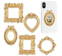 Ensemble de petits cadres photo - Assortiment de supports de photos dorés rétro, garniture de table d'inspiration baroque, bordure d'image à l'ancienne, charmante galerie miniature | Aménagement des e