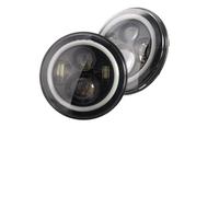 Ensemble de phare Pour Lada Pour Niva 4X4 Pour Voiture Tout-terrain Noir 7 Pouces LED Phares Ronds DRL Salut Lo Faisceau Phare Ensemble Phares(B 2pcs)