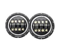 Ensemble de phare Pour Lada Pour Niva 4X4 Pour Voiture Tout-terrain Noir 7 Pouces LED Phares Ronds DRL Salut Lo Faisceau Phare Ensemble Phares(G 2pcs)
