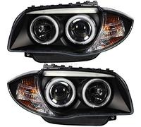 Ensemble de phares CCFL Angel Eyes E81 E82 E87 E88 années 2004-2011 noir