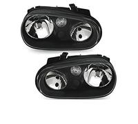 Ensemble de phares compatibles avec Volkswagen Golf 4 1997 1998 1999 2000 2001 2002 2003 VP1649 Phares TFL côté conducteur et passager Ensemble de phares avant de voiture Noir LHD
