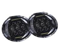 Ensemble de phares for Suzuki, for Samurai SJ410 4X4, voiture tout-terrain, phare LED rond de 7 pouces avec faisceau DRL Hi Lo, avant noire
