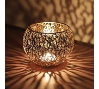 Ensemble de photophores décoratifs en métal creux pour une ambiance chaleureuse et accueillante (doré)