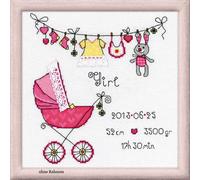 Ensemble de photos de broderie Riolis "C'est une fille" point de croix, motif de comptage