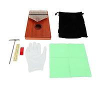 Ensemble de piano à pouce 17 tons, mini kalimba 17 touches, instrument de musique portable avec marteau d'accordage, kalimba en bois d'acajou pour débutants, comprend un sac de
