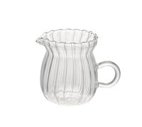 Ensemble de pichets à café et lait transparents, 2 pièces, avec poignée, expresso, tasse mousse, pichet thé, séparateur, ustensiles Pour Faire Mousse le Lait(370ml)