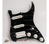 Ensemble de pickguard pré-câblés pour Fender Strat Style SSH Loaded Pickguard - avec micros Alnico 5 Single Coil & Humbucker, interrupteur 5 voies, kit de mise à niveau électronique complet (#2)