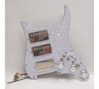 Ensemble de pickguard pré-câblés pour guitare Fender ST HHH Loaded Pickguard Alnico 5 Humbucker avec fente de bobine, compatible avec les micros, kit complet de mise à niveau du faisceau de câblage