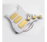 Ensemble de pickguard pré-câblés pour guitare Fender ST HHH Loaded Pickguard Alnico 5 Humbucker avec fente de bobine, compatible avec les micros, kit complet de mise à niveau du faisceau de câblage