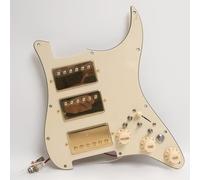 Ensemble de pickguard pré-câblés pour guitare Fender ST HHH Loaded Pickguard Alnico 5 Humbucker avec fente de bobine, compatible avec les micros, kit complet de mise à niveau du faisceau de câblage