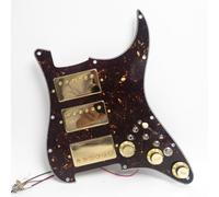 Ensemble de pickguard pré-câblés pour guitare Fender ST HHH Loaded Pickguard Alnico 5 Humbucker avec fente de bobine, compatible avec les micros, kit complet de mise à niveau du faisceau de câblage