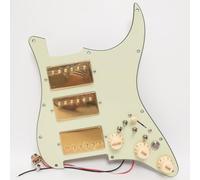 Ensemble de pickguard pré-câblés pour guitare Fender ST HHH Loaded Pickguard Alnico 5 Humbucker avec fente de bobine, compatible avec les micros, kit complet de mise à niveau du faisceau de câblage