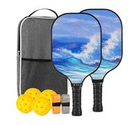 Ensemble de pickleball - Kit pagaie et sphère, design ergonomique | Équipement de sport en fibre de verre avec structure légère, outils d'entraînement professionnel pour garçons, filles, femmes