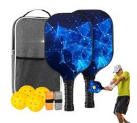 Ensemble de pickleball - Paddle en fibre de verre, équipement à bille léger | pour les types professionnels avec poignée ergonomique, équipement d'exercice extérieur pour hommes, femmes, filles