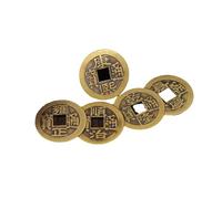 Ensemble de pièces commémoratives antiques des cinq empereurs, pièces en laiton Tongbaos de 2,5 cm de la dynastie Qing, pièces en cuivre Feng Shui symbolisant la richesse et l'harmonie pour la décorat