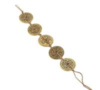 Ensemble de pièces commémoratives Feng Shui en laiton de style chinois antique avec corde, 10 pièces de cuivre porte-bonheur de l'empereur, breloque décorative à suspendre pour porte de bureau ou de m