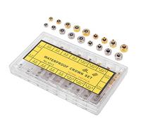 Ensemble de Pièces de Rechange Compactes pour Couronne de Montre en Acier Inoxydable, 140 Pièces, avec Boîte de Rangement, pour la Réparation de Montres à la Maison ou au Travail