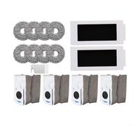Ensemble de pièces de rechange pour aspirateur Ecovacs pour Deebot T30S Pro avec filtres HEPA, sacs à poussière, lingettes de nettoyage et brosse