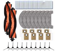 Ensemble de pièces de rechange pour aspirateur Monsga MS1 MAX avec brosse latérale, brosse principale, filtres, chiffon de nettoyage 3,3 L, pour une performance de nettoyage constante (C)