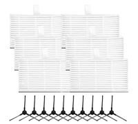 Ensemble de pièces de rechange pour aspirateur robot Grundig VCR 2330 - Comprend 6 filtres HEPA, 10 brosses latérales (B)