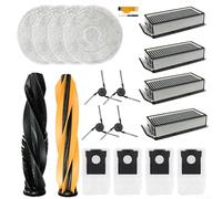 Ensemble de pièces de rechange pour aspirateurs robot Dreame L40s Pro Ultra/L50 Pro Ultra/Matrix 10 Ultra - 2 brosses principales, 4 tampons de serpillère, 4 filtres HEPA, 4 brosses latérales, 4 sacs
