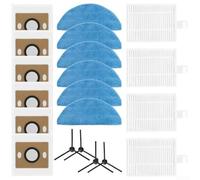 Ensemble de pièces de rechange pour aspirateurs robots ILIFE A30 Pro - Comprend 4 filtres HEPA, 6 sacs à poussière, 6 chiffons à franges et 4 brosses latérales
