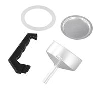Ensemble de pièces de rechange pour cafetière à moka expresso : filtre entonnoir avec joint d'étanchéité pour cafetières de cuisinière de 1 tasse, 3 tasses, 6 tasses, 9 tasses et 12 tasses en