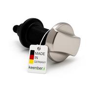 Ensemble de pièces de rechange pour évier de cuisine pivotant - Poignée en acier inoxydable brillant + commande rotative pour vannes excentriques de qualité supérieure fabriquées en Allemagne